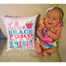 Summer Days - Birth Announcement Pillow